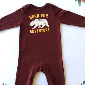 California Bear burgundy romper